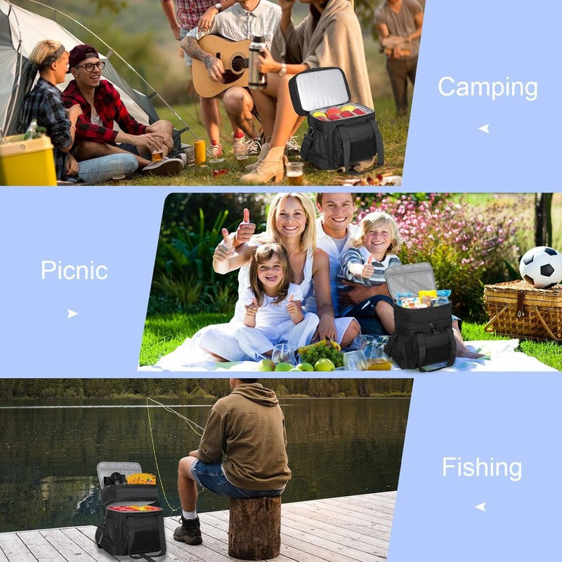 Double Deck Insulated Lunch Box, Expandable Large Lunch Bag Leakproof Cooler Bag6
