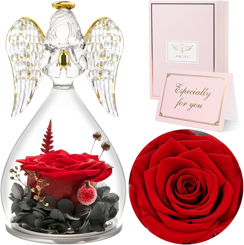 Christmas Rose Gifts for Women, Preserved Flower Birthday Gifts for Mom Grandma,10