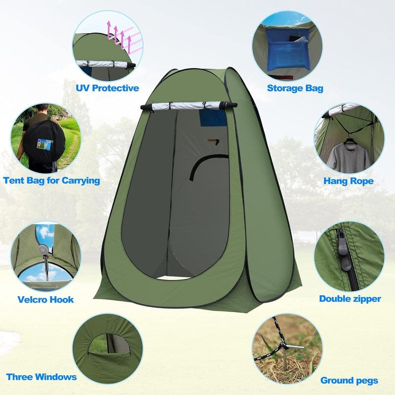 Outdoor Privacy Shelter Toilet Shower Changing Tent Green1