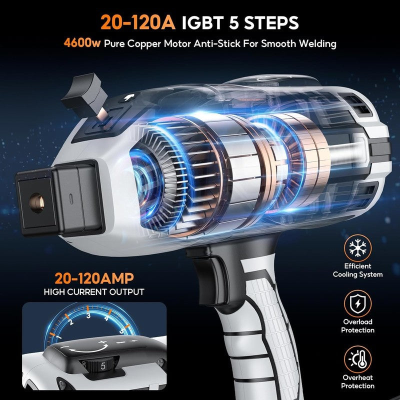 110V Handheld IGBT Inverter Welder – Portable ARC Welder 20–120A with Hot Start,1