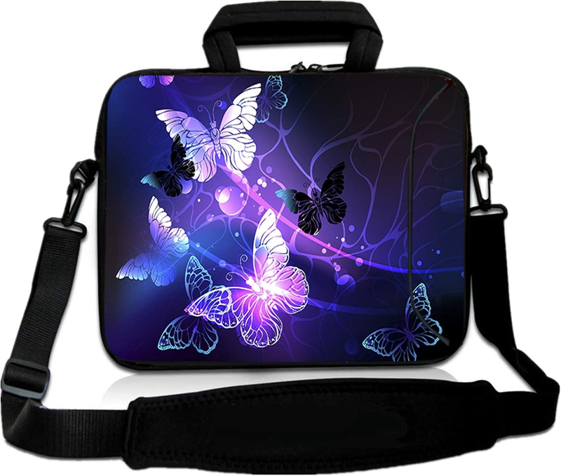 14 15.6 Laptop Sleeve Bag Butterflies Neoprene Carry Case w/ Handle Pocket9