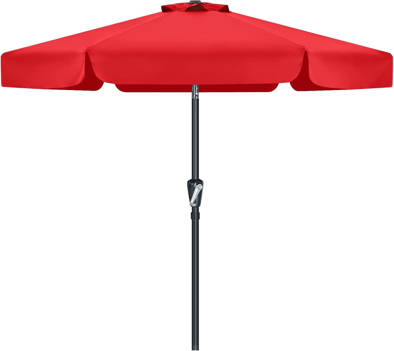Outdoor 7.5FT Market Umbrella Crank Tilt Waterproof UV Protection Red1