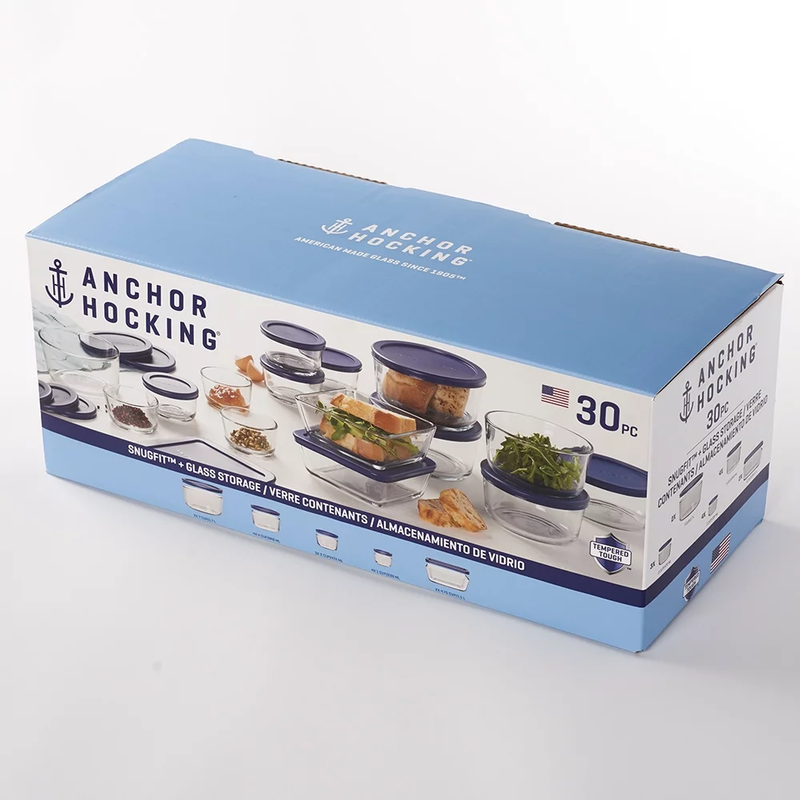 30 Piece Glass Food Storage Containers Set with Snugfit Lids1
