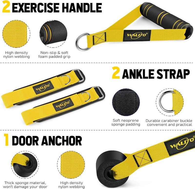Resistance Bands Set w/ Handles Door Anchor Ankle Straps Home Gym Workout2
