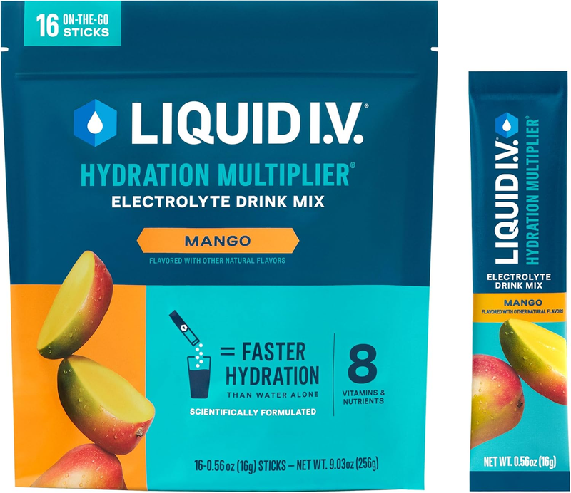 Liquid I.V. Hydration Multiplier Mango 16 Servings Electrolyte Powder10