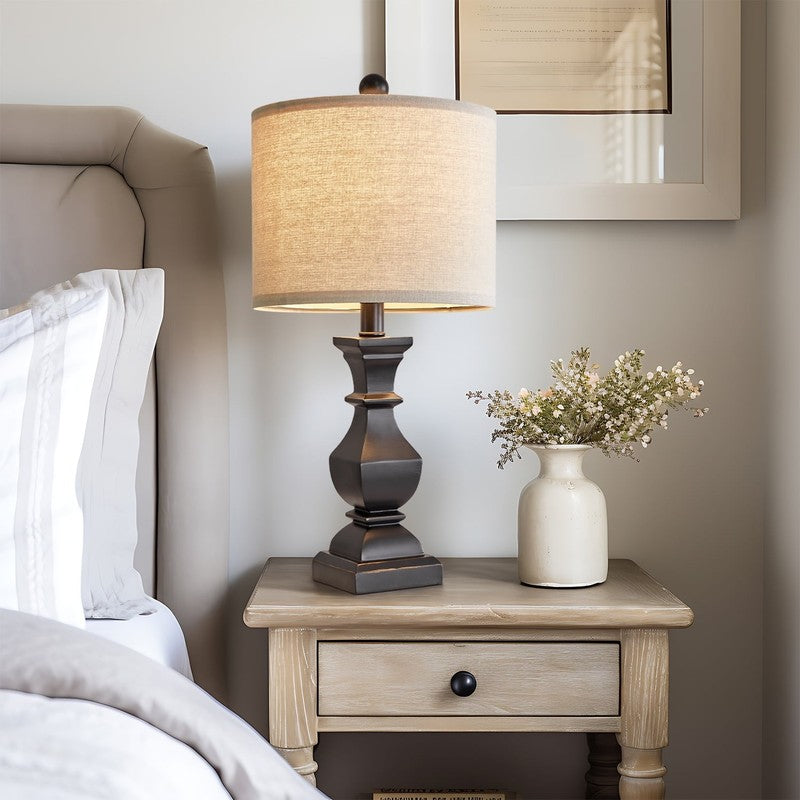 Set of 2 Retro Table Lamps 20.5" Vintage Rustic Bedside Lamps for Bedroom10