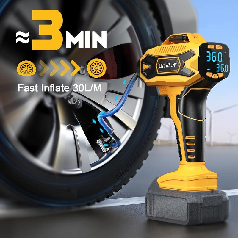 Cordless Tire Inflator 160PSI | Fits 20V Battery | LCD Air Pump (No Battery)2