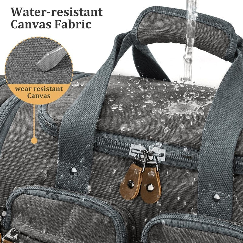 Expandable 60L Canvas Duffle Bag Grey Travel Gym Weekender Carry On1