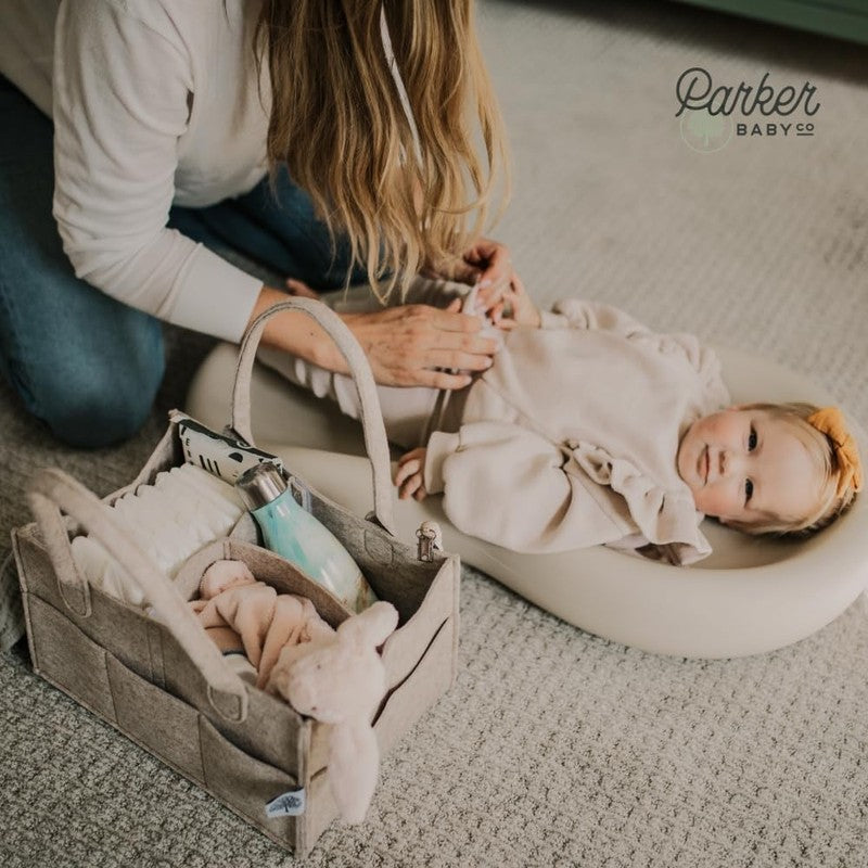 Parker Baby Diaper Caddy Nursery Storage Bin & Car Organizer Oatmeal7