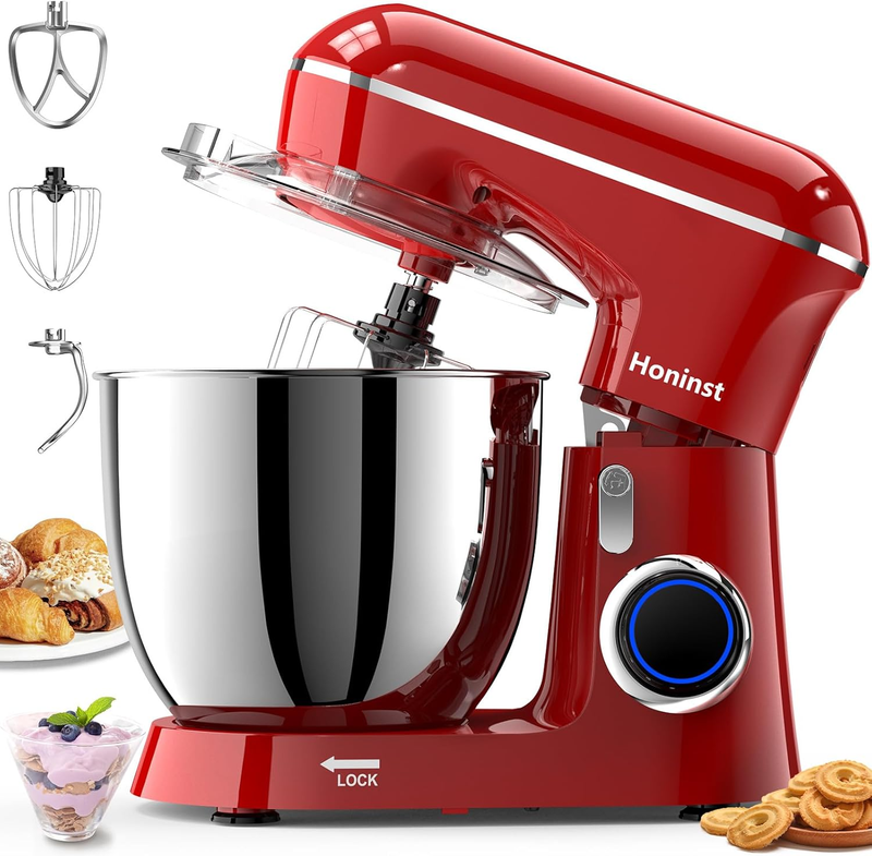 6.5QT Stand Mixer 10 Speed Tilt Head Kitchen Mixer Red Baking Tool9