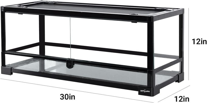 20 Gal Glass Reptile Terrarium Front Opening 30"x12"x12" Gecko Lizard Snake1
