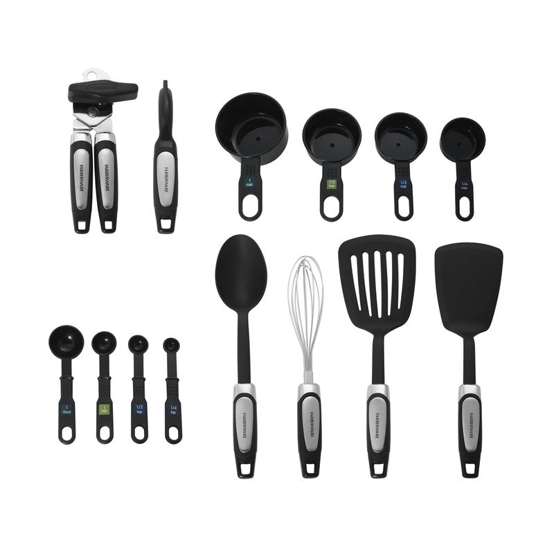 Professional 14 Piece Kitchen Tool and Gadget Kitchen Utensil Set in Black0