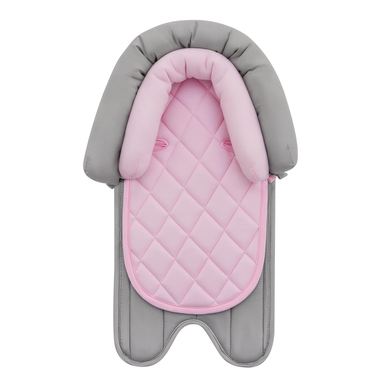 Infant Car Seat Head Support Soft 2 in 1 Insert for Newborn Stroller Gray/Pink9
