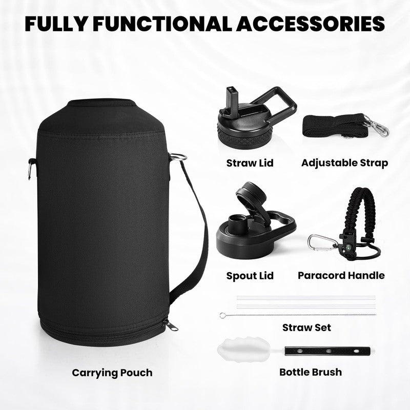 One Gallon Water Bottle Insulated, Triple Walled Vacuum Stainless Steel (Cold fo5