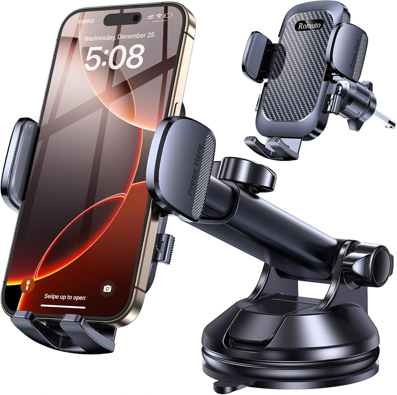 Car Phone Holder Mount, 3 in 1 Dash & Windshield Suction Cup for Phone Samsung0