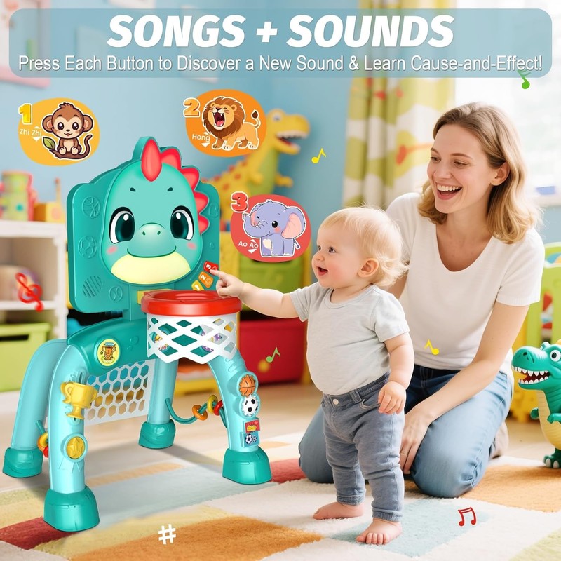 Baby Toy Sports Set Basketball Soccer Music Light Ages 1-37