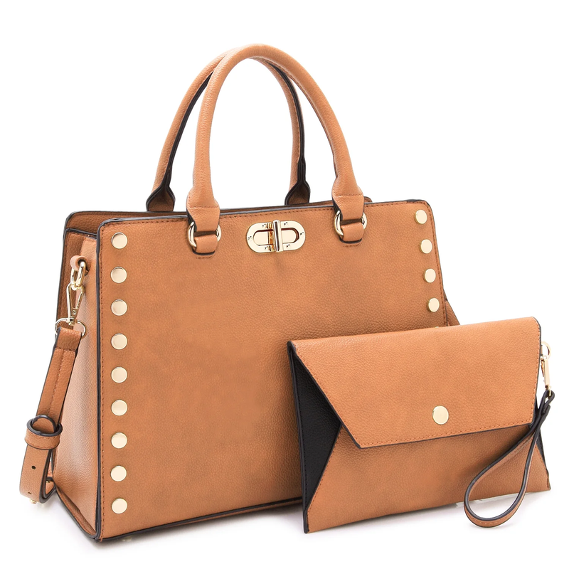 Women Satchel Handbag Shoulder Tote Work Bag with Matching Wallet10