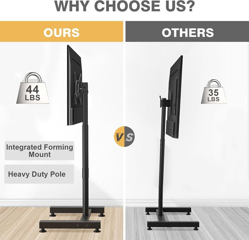 TV Floor Stand for 13–50" LCD LED Flat/Curved TVs, Height Adjustable Mount6