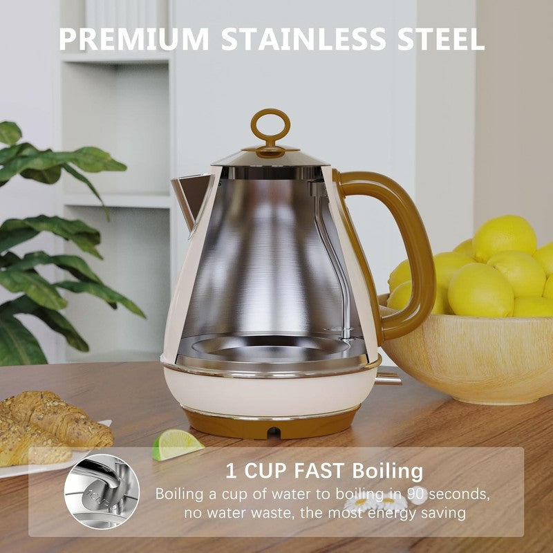 Electric Kettle 1.7L 1500W Stainless Steel BPA Free Auto Shut Off Boil Dry Safe1