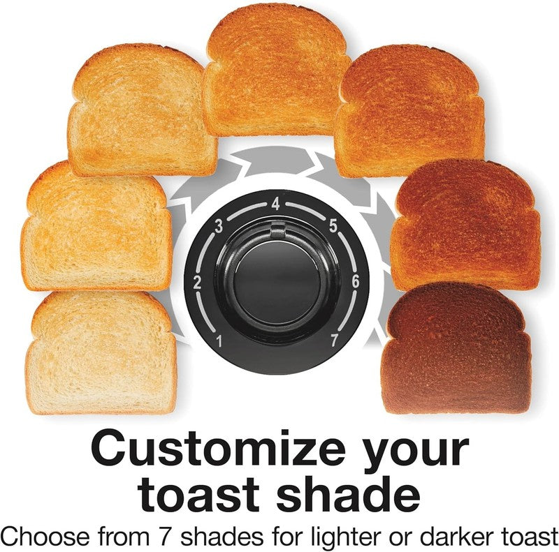 4 Slice Toaster Black - Extra Wide Slots, 7 Shades, Bagel, Auto Shut-Off3