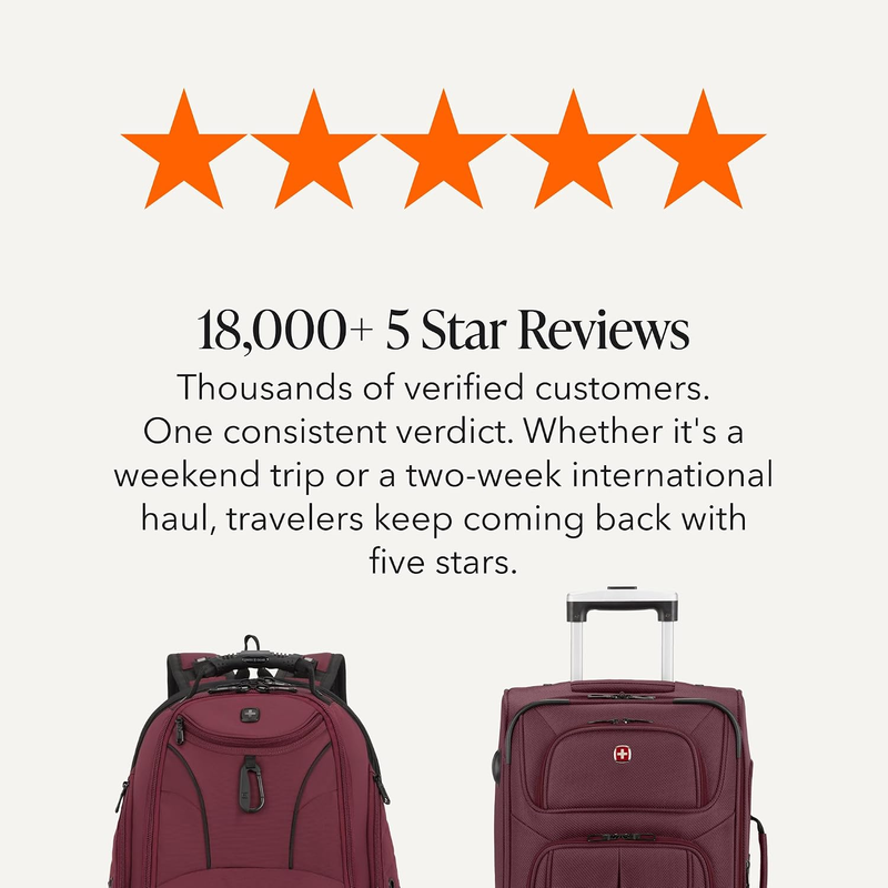 2 Piece Travel Set Carry On Spinner + 17" Laptop Backpack RFID Merlot8