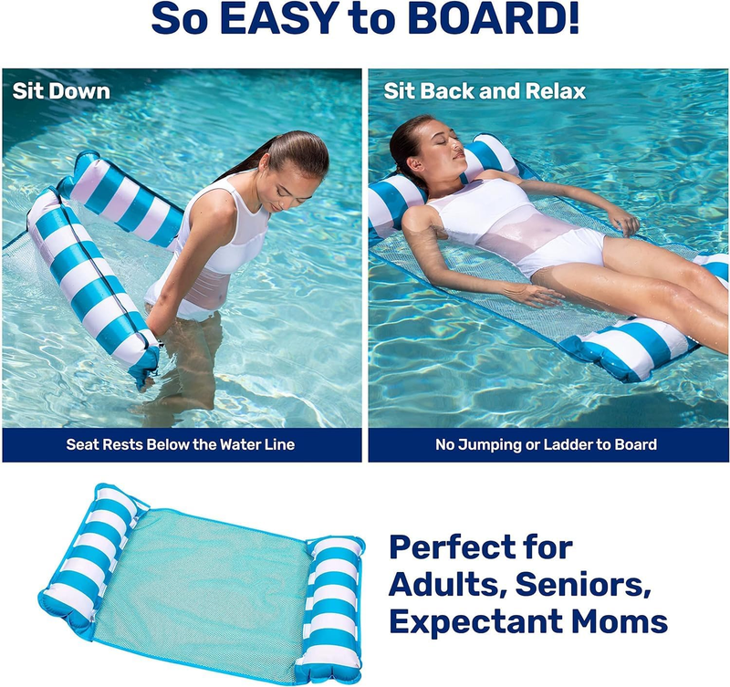 Aqua Monterey Hammock Pool Float 3 Pack Inflatable Water Lounger Adults Kids3