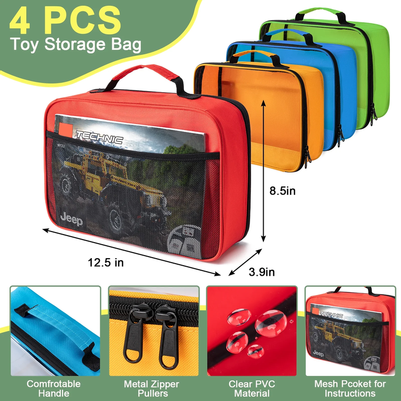 4pcs Building Block Toy Storage Bags Travel Case for Bricks Puzzles4