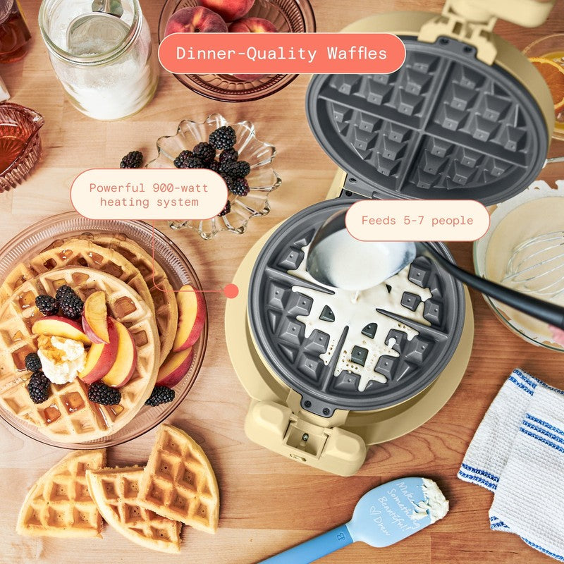 Rotating Belgian Waffle Maker, Buttercream by Drew Barrymore2