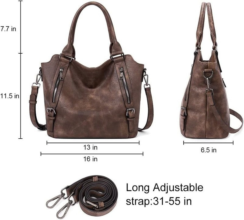 Large Women’s Hobo Bag Tote Purse w/ Multiple Pockets & Adjustable Strap2
