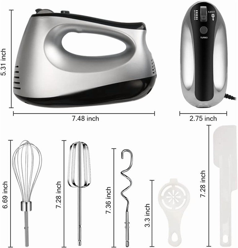 Electric Hand Mixer,300W Electric Egg Beater Hand Mixer Milk Frother Cream Foam1