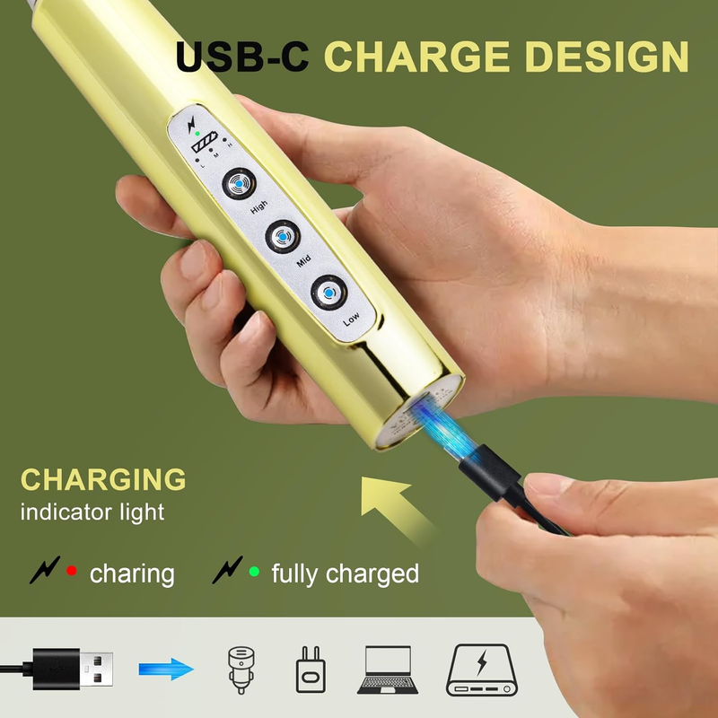 Milk Frother Handheld Champagne Gold Rechargeable 3 Speed 3 Heads Whisk1