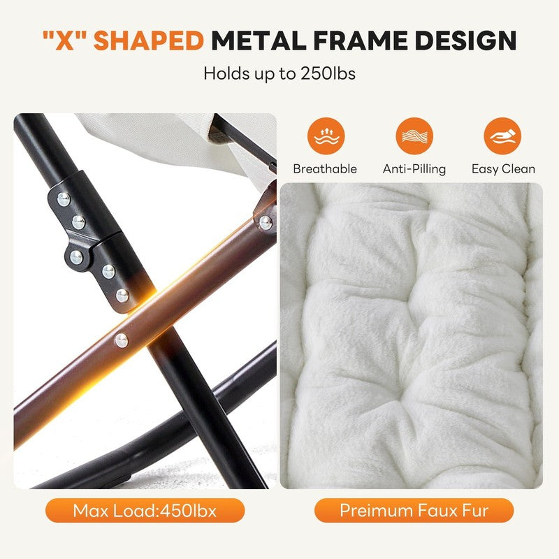 Comfy Chair for Adults, Soft Faux Fur Folding Lounge for Bedroom Living Room Dor6
