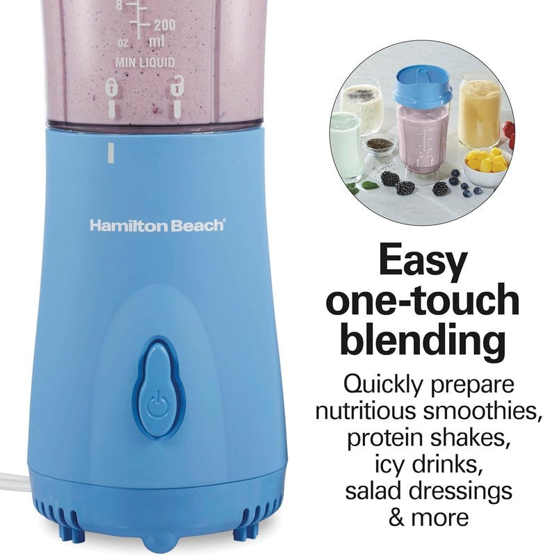 Portable Blender 14Oz BPA Free Cup & Lid, Stainless Steel Blades, Blue 511725