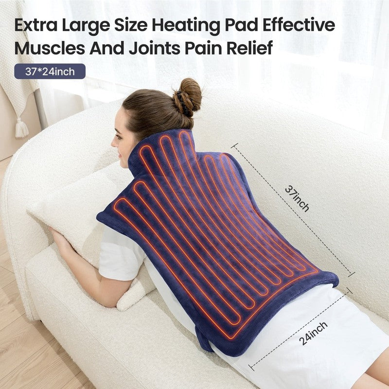 "24X37" Shoulder Heating Pad for Back Pain Relief, Electric Large Heating Pad fo2