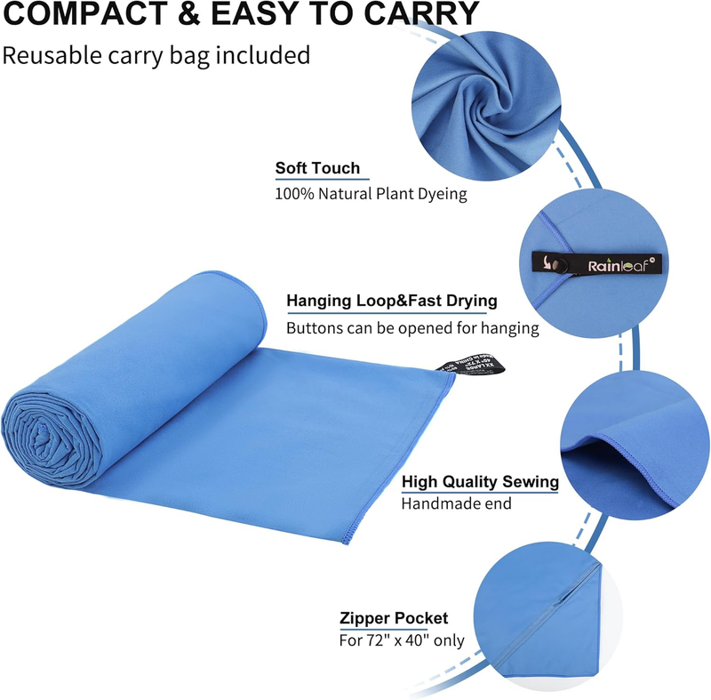 Microfiber Travel Towel Quick Dry Gym Camping Beach Pool Ultra Compact1