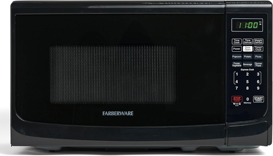 0.7 Cu Ft Countertop Microwave 700W Auto Cook Defrost Black0