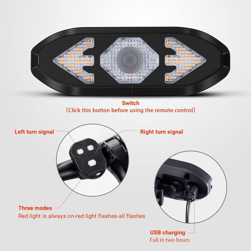 Bike Tail Light with Turn Signals Wireless Remote Control Waterproof Bicycle Rea1