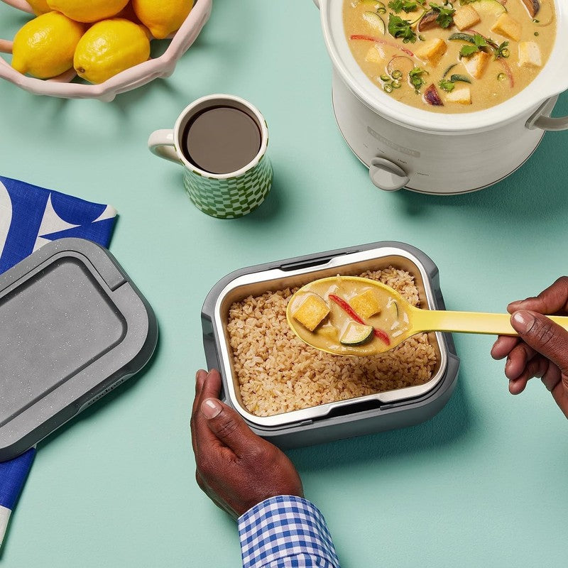 Electric Heated Lunch Box 28oz Portable Food Warmer for Car Travel Gray4