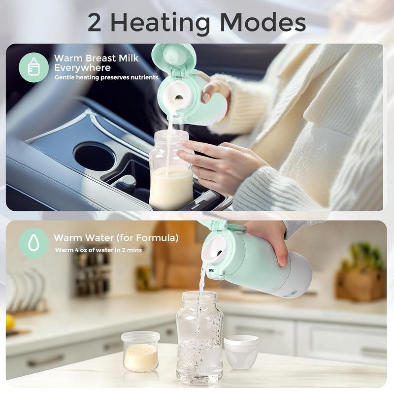 Portable Baby Bottle Warmer Dual Heat Breastmilk Water 12oz Green3