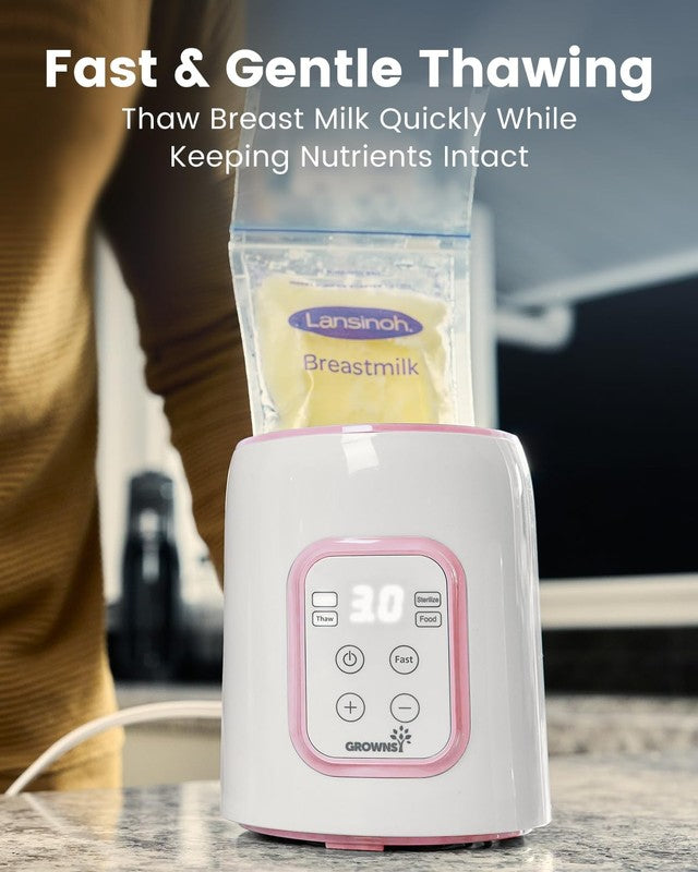 8-in-1 Fast Baby Bottle Warmer w/ Timer, Defrost, Sterilize, Food Heater Pink4