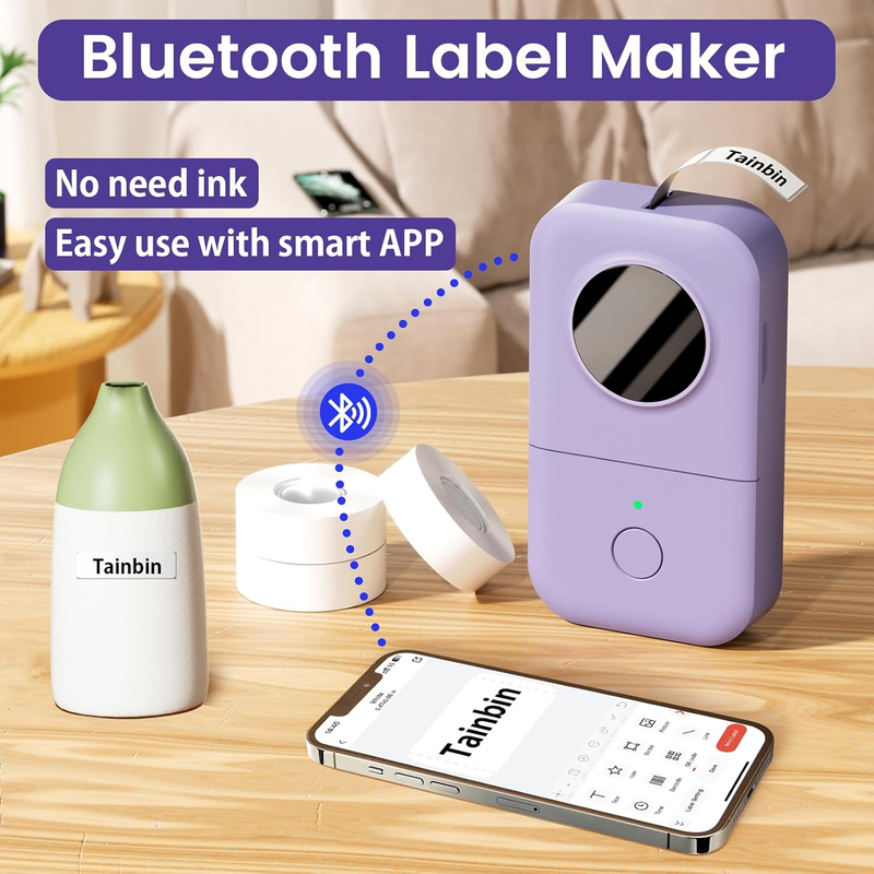 D30 Bluetooth Label Maker Mini Thermal Printer Rechargeable Portable2