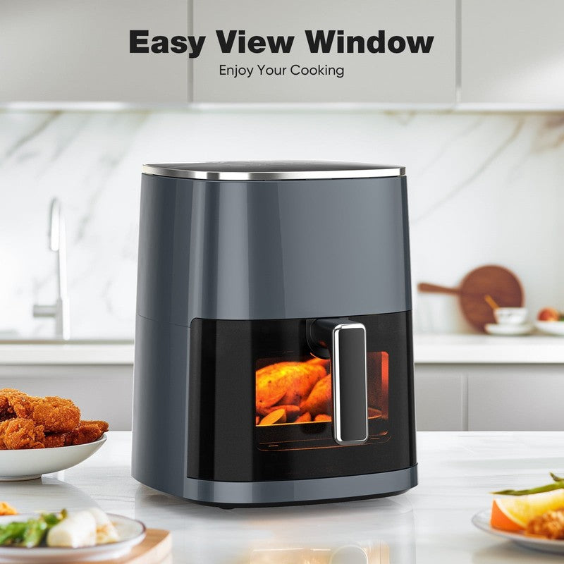 6QT Air Fryer w/ Window, 12-in-1, 400°F, Roast, Bake, Steam, Reheat, Grey5