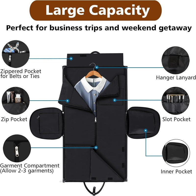 50L 2in1 Garment Duffle Bag Shoe Compartment Hanging Suit Travel Carry On2