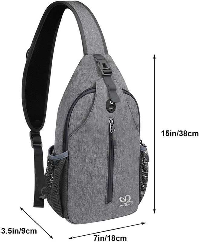 Dark Gray Crossbody Sling Backpack Travel Hiking Chest Bag Daypack1