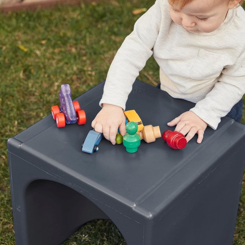 Tri Me 3 In 1 Cube Chair, Kids Furniture, Dark Grey10