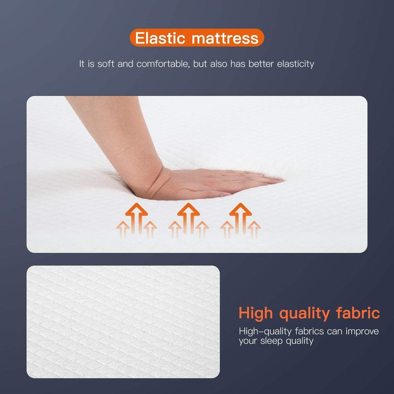 | 8 Inch Twin Mattress | Medium Firm | Gel Memory Foam Mattress | White | Bed in4