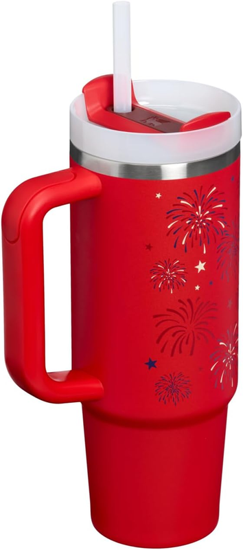Stanley Quencher H2.0 30oz Tumbler w/ Handle Straw Insulated Chili Fireworks2