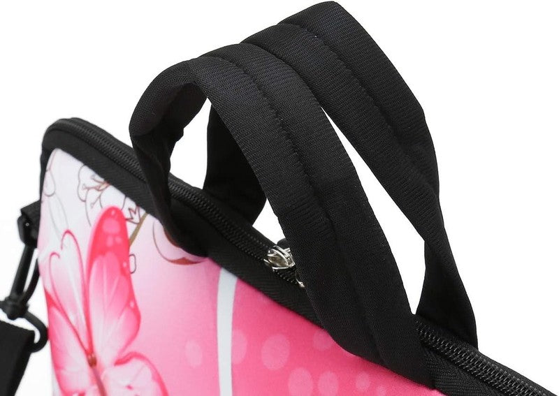 14 15.6 Laptop Sleeve Bag Pink Butterfly Neoprene Carry Case w/ Handle4