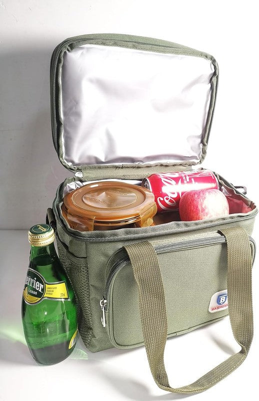 Insulated Lunch Bag Double Deck Lunch Box Picnic Cooling Bag Leakproof Lunchbox 7
