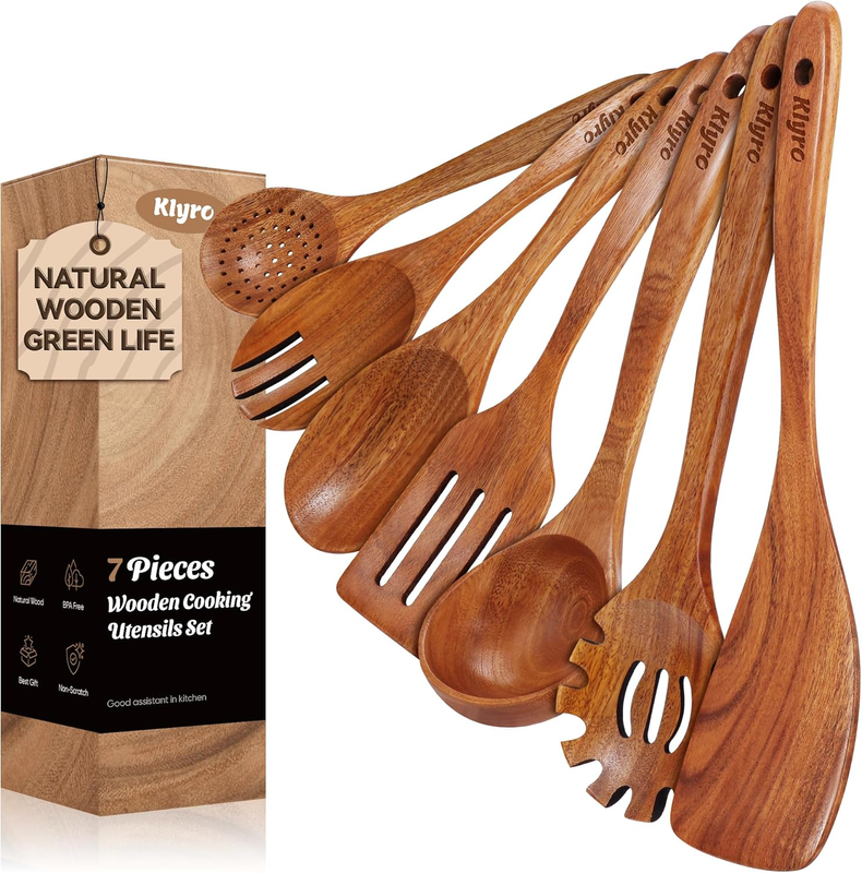 Kitchen Utensils Set, 7 Piece Premium Cooking Utensils Set, Durable Non-Stick Wo10